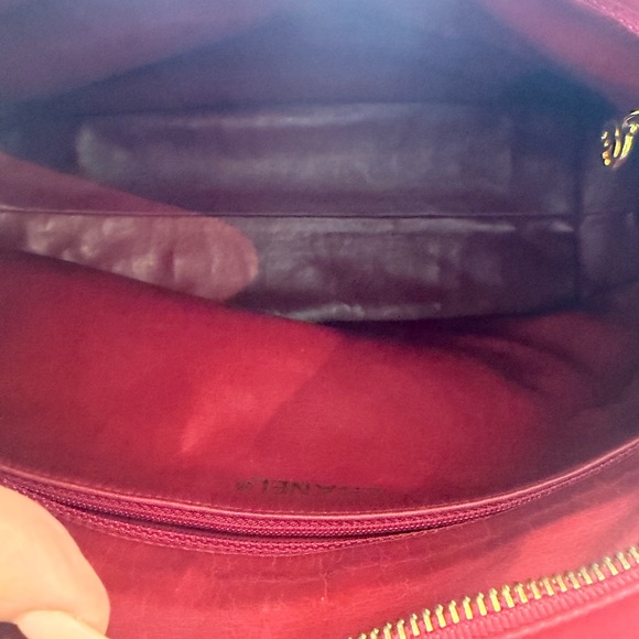 Chanel Red Quilted Chain Tote Bag with Gold Harware - Picture 9 of 16